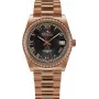 BELLEVUE Woman I25 35mm relógio analógico de quartzo caixa de aço inoxidável mostrador prateado bracelete de pele preta