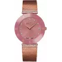 Relógio de quartzo analógico BELLEVUE para mulher F116 26mm caixa de aço inoxidável bracelete de pele preta