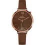 BELLEVUE B51 relógio de quartzo para senhora 35mm caixa de aço inoxidável mostrador prateado bracelete de couro preta