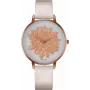 Relógio de mulher BELLEVUE B42-3 39 mm ouro rosa aço inoxidável pele