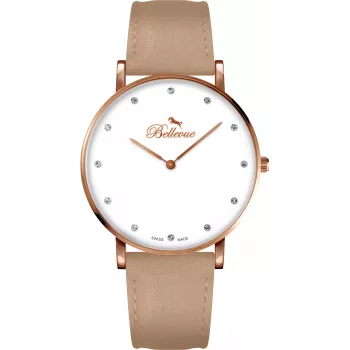 Relógio de mulher BELLEVUE B54 (40 mm) Malha de aço inoxidável Prateado