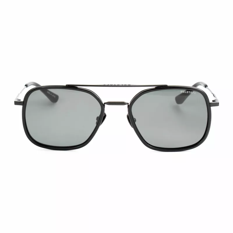 Belstaff óculos de sol de homem Avedon S118 - armação de acetato preta, lentes de policarbonato cinzentas, proteção UV400, 56/20/145 mm