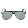 Óculos de sol retangulares de homem Belstaff Beckington - armação de acetato preta, lentes de policarbonato cinzentas, proteção UV400, 60/18/145 mm
