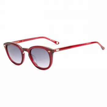 Óculos de sol Belstaff Grasmere-S179 para mulher - armação preta em acetato, lentes cinzentas em policarbonato, 47/23/145 mm, proteção UV400
