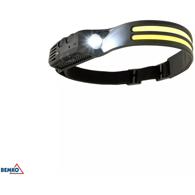 BEMKO C49-LTC01 lanterna de cabeça LED recarregável, 1200 mAh, 100 lúmenes, IPX4, alcance de 80 m