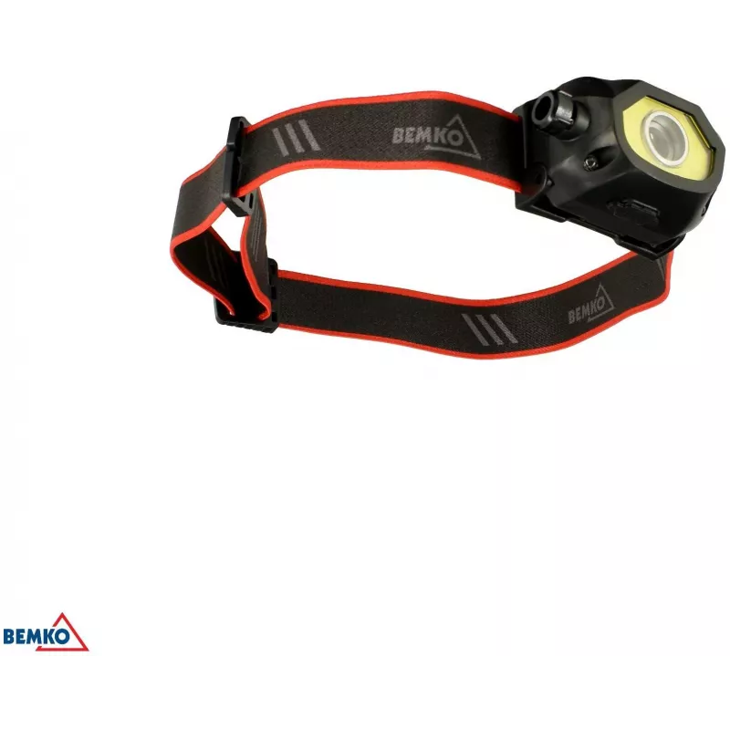 BEMKO C49-LTC02 lanterna frontal LED multifunções recarregável, 200lm, 6500K, 1200mAh, IP44