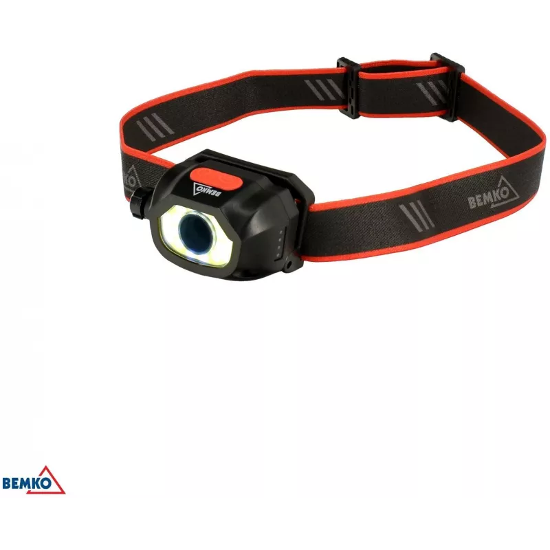 BEMKO C49-LTC02 lanterna frontal LED multifunções recarregável, 200lm, 6500K, 1200mAh, IP44