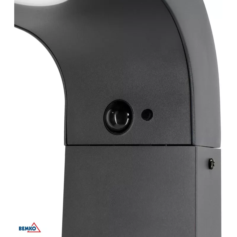 Candeeiro de jardim tipo balizador LED híbrido BEMKO SOLVEO, 7W, 600lm, CCT 3000K/4000K/6500K, 80cm, IP65, Cinzento-escuro, sensor PIR