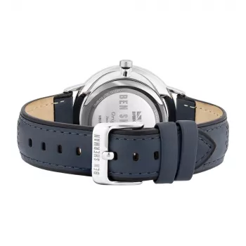 Relógio de homem BEN SHERMAN WB038U 43mm mostrador preto bracelete de pele sintética preta