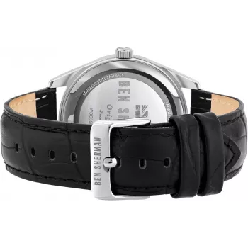 Relógio de quartzo analógico Ben Sherman homem WB039BB 43 mm mostrador preto bracelete de pele preto