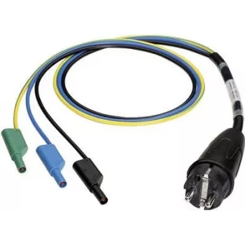 BENNING Adaptador de medição ficha Schuko para tomadas de lâminas 4 mm, à prova de contacto, 300 V CAT III, 16 A, Preto 044142