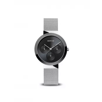 Relógio de quartzo unissexo BERING Classic Collection 41mm aço inoxidável malha Milanese mostrador azul 35036-002