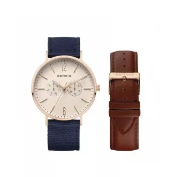 Relógio de homem BERING 14240-864 40mm mostrador azul malha milanesa azul