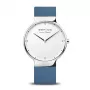 BERING Relógio de quartzo Classic para homem 15540-700 40mm aço inoxidável malha mostrador azul escovado