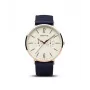 Bering Homem Classic Relógio de quartzo 40 mm mostrador azul ouro rosa aço inoxidável malha 14240-864B