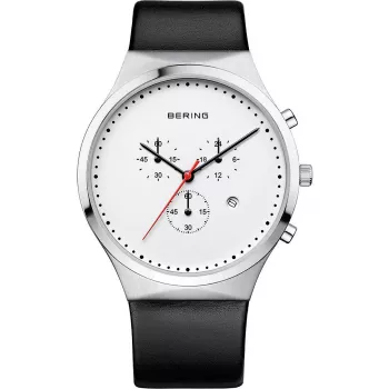 Bering Relógio de quartzo Classic para homem 40mm Aço inoxidável Mostrador azul Malha prateada 14740-404