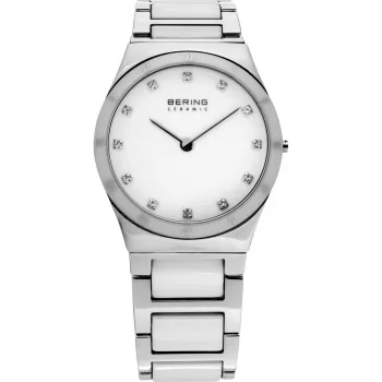 Bering Mulher Relógio de quartzo Classic Collection 32230-764 30mm Bracelete de malha de aço inoxidável tom ouro rosa