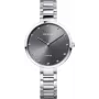 BERING relógio de senhora de quartzo Classic Collection 34mm mostrador azul Sunray bracelete de malha milanesa prateada 11334-772