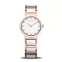 Relógio de quartzo clássico de mulher Bering 10725-766 prateado aço inoxidável malha 25mm