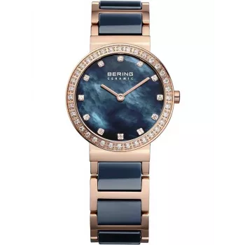 Relógio de quartzo de mulher BERING Classic 10729-767 prateado aço inoxidável mesh 29 mm