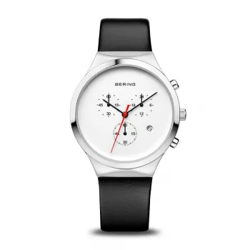 BERING relógio de quartzo Classic para mulher 14736-404 36mm prata aço inoxidável mostrador azul