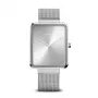 Bering Relógio de quartzo clássico para mulher 33 mm prata aço inoxidável