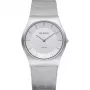 Relógio de quartzo clássico de mulher BERING 35mm mesh em aço inoxidável mostrador branco 11935-000
