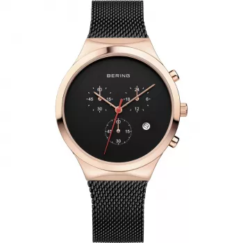 Bering Relógio de Quartzo Clássico Mulher 36mm Ouro Rosa Aço Inoxidável Mostrador Branco 14736-166