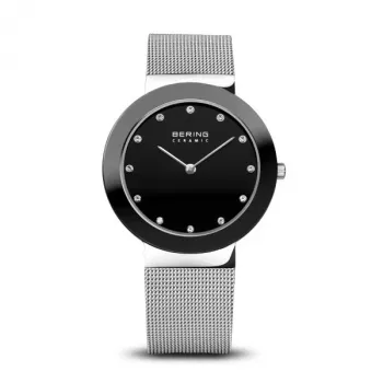BERING Relógio de mulher 11435-002 Classic quartzo analógico 33mm aço inoxidável prateado
