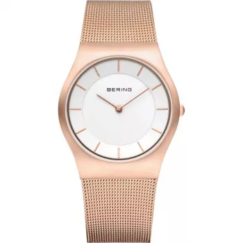 Relógio de mulher BERING 11930-366 (30 mm) - malha de aço inoxidável ouro rosa