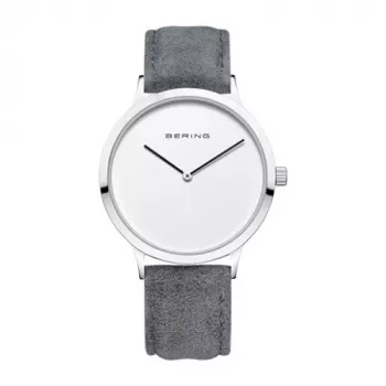 BERING relógio para senhora 14937-404 (39mm) – caixa de aço inoxidável banhado a ouro rosa, mostrador Sunray azul, bracelete de malha milanesa azul