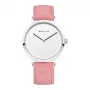 BERING relógio para senhora 14937-604 39mm mostrador azul bracelete de malha milanesa prateada