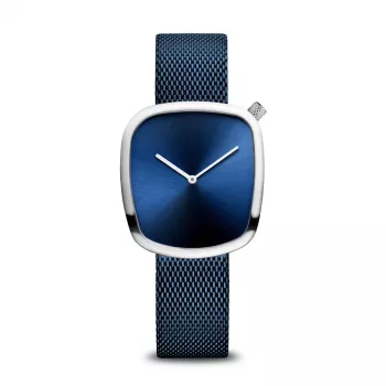 Relógio de mulher BERING 18034-307 (34 mm) - Ouro rosa e mostrador azul sunray
