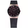 BERING relógio para mulher 32230-262 30mm ouro rosa aço inoxidável mostrador raios de sol castanho