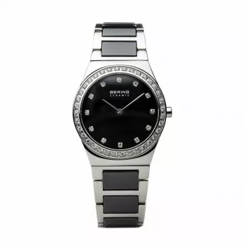 Relógio de mulher BERING 32430-742 30mm ouro rosa mostrador castanho sunray malha de aço inoxidável