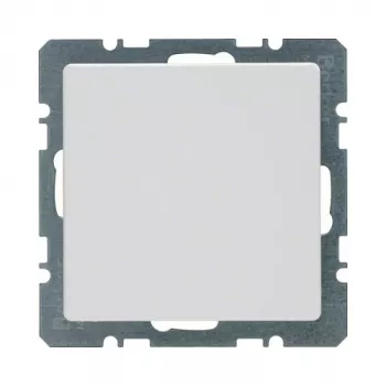 Berker 10096089 tampa cega Q.1 com placa central, branco polar veludo, termoplástico, IP20, 1 módulo