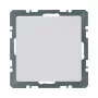 Berker 10096089 tampa cega Q.1 com placa central, branco polar veludo, termoplástico, IP20, 1 módulo