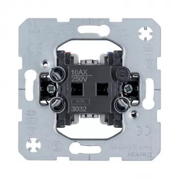 Berker 3032 mecanismo de interruptor de vaivém de embutir bipolar DESLIGADO, 10A, 250V, terminais de parafuso, sem halogéneos