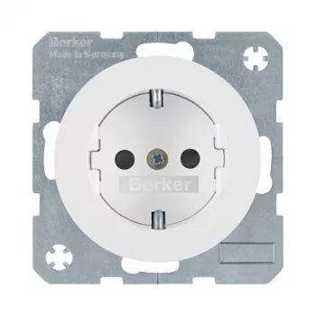 Berker 47232089 tomada SCHUKO (Type F), branco polar brilhante, 16 A 250 V, encastrar, para séries R.1/R.3/R.7