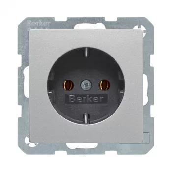 Tomada SCHUKO (tipo F) Berker 47436084 Q.1/Q.3 Aluminium Velvet 16A