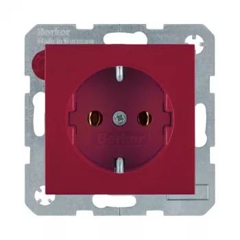 Berker 47438912 Tomada SCHUKO S.1/B.3/B.7 vidro vermelho brilhante