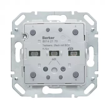 Módulo sensor tátil KNX Berker 80142170 de 2 canais com acoplador de bus integrado, branco polar brilhante