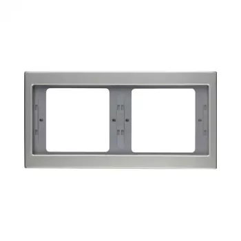 Berker B.IQ Moldura horizontal de 2 módulos, aço inoxidável escovado