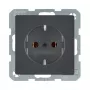 Tomada SCHUKO Berker Q.1/Q.3 1 tomada antracite velvet 16A 250V para embutir