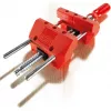 Torno de bancada mini BESSEY S10-ST S 10, vermelho, 100 mm de abertura, 50 mm de profundidade, com 2 grampos de mesa