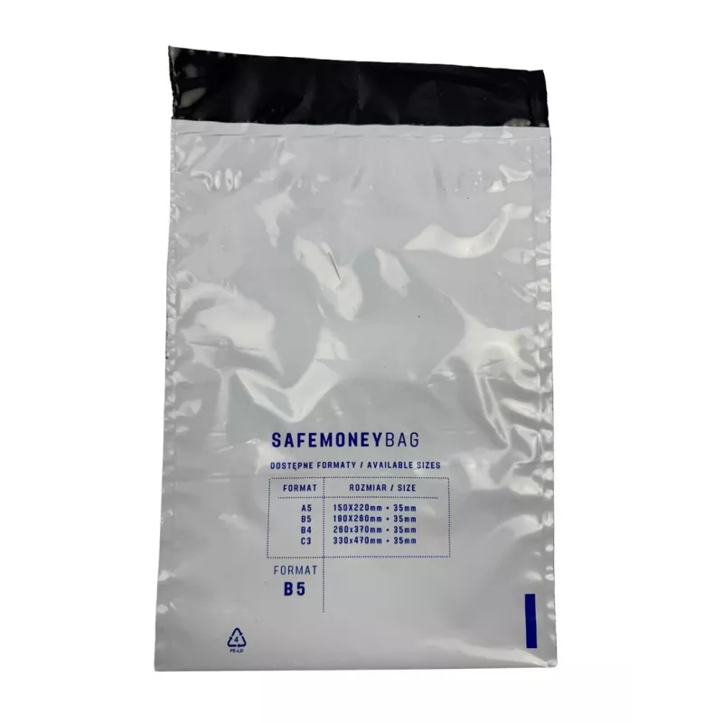 Envelopes de segurança para depósito BESTPAK SAFEMONEYBAG Transparente B5 190x260+35 mm 100 unidades