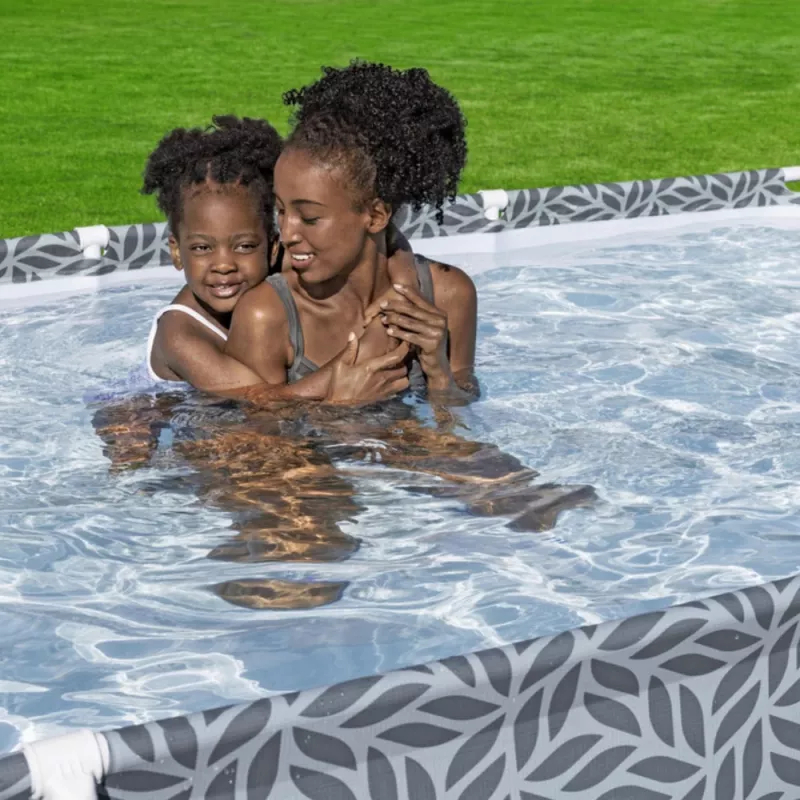 Bestway 561FV piscina com estrutura retangular 366 x 201 x 66 cm cinzento