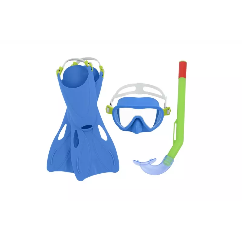 Bestway conjunto de mergulho azul máscara, barbatanas, snorkel 25039