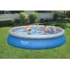 Bestway Fast Set Piscina 457 x 84 cm (15 ft) Piscina redonda insuflável com bomba de filtro, capacidade de 11016 L, revestimento DuraPlus, Prismatic Stone Print