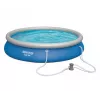Bestway Fast Set Piscina 457 x 84 cm (15 ft) Piscina redonda insuflável com bomba de filtro, capacidade de 11016 L, revestimento DuraPlus, Prismatic Stone Print